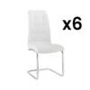 Lot De 6 Chaises NADYA - Simili - Blanc