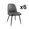 Lot De 6 Chaises JOPLIN - Simili & Métal - Anthracite