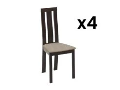 Lot De 4 Chaises DOMINGO - Hêtre Massif Wengé
