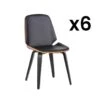 Lot De 6 Chaises SANTAREM - Simili - Noyer Et Noir