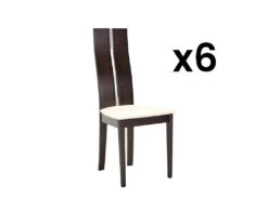 Lot De 6 Chaises SALENA - HĂȘtre Massif WengĂ©