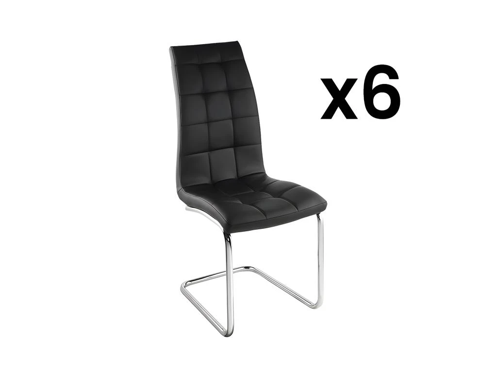 Lot De 6 Chaises NADYA - Simili - Noir 1 Lot De 6 Chaises NADYA - Simili - Noir