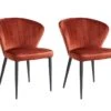 Lot De 2 Chaises CRUSTI - Velours Et Métal - Terracotta