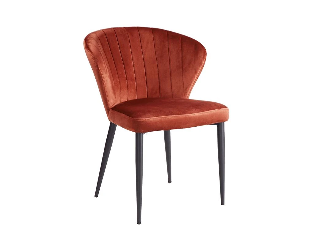 Lot De 2 Chaises CRUSTI - Velours Et Métal - Terracotta 4 Lot De 2 Chaises CRUSTI - Velours Et Métal - Terracotta – Image 4