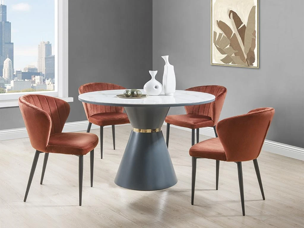 Lot De 2 Chaises CRUSTI - Velours Et Métal - Terracotta 2 Lot De 2 Chaises CRUSTI - Velours Et Métal - Terracotta – Image 2