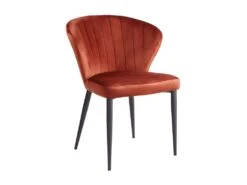 Lot De 6 Chaises CRUSTI - Velours Et Métal - Terracotta -Mobilier De Restaurant chaise 480497