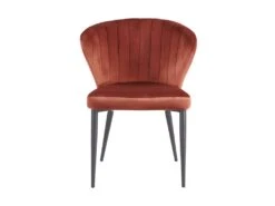 Lot De 6 Chaises CRUSTI - Velours Et Métal - Terracotta -Mobilier De Restaurant chaise 480501