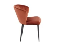 Lot De 6 Chaises CRUSTI - Velours Et Métal - Terracotta -Mobilier De Restaurant chaise 480505