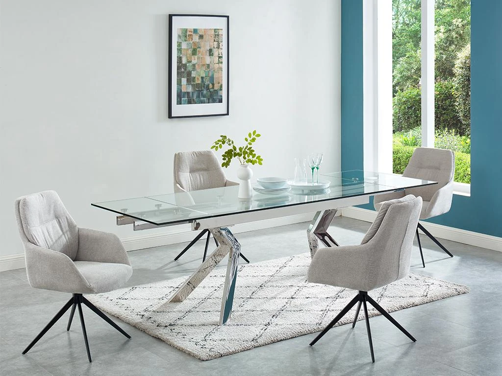 Chaise Avec Accoudoirs DIMIA - Tissu Et Métal - Crème 3 Chaise Avec Accoudoirs DIMIA - Tissu Et Métal - Crème – Image 3