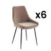 Lot De 6 Chaises MASURIE - Tissu - Taupe