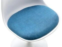 Lot De 2 Chaises En Polypropylène, Tissu Et Métal - Bleu Et Blanc - XAFY -Mobilier De Restaurant chaise 497949