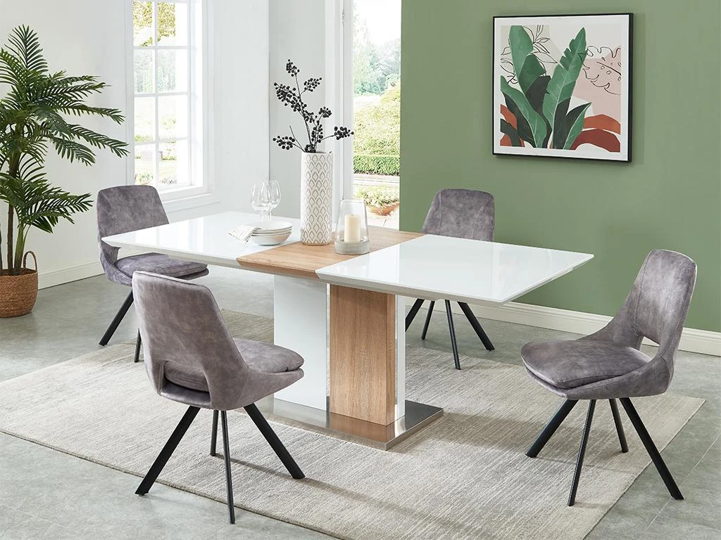 Lot De 6 Chaises - Velours Et Métal - Gris - KELINE 2 Lot De 6 Chaises - Velours Et Métal - Gris - KELINE – Image 2