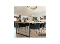 Lot De 6 Chaises BIBO - Avec Accoudoirs - Effet Velours & Métal - Noir -Mobilier De Restaurant chaise 507499