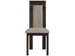 Lot De 6 Chaises BELINDA - Hêtre Et Tissu - Coloris : Noyer Et Beige -Mobilier De Restaurant chaise 514189