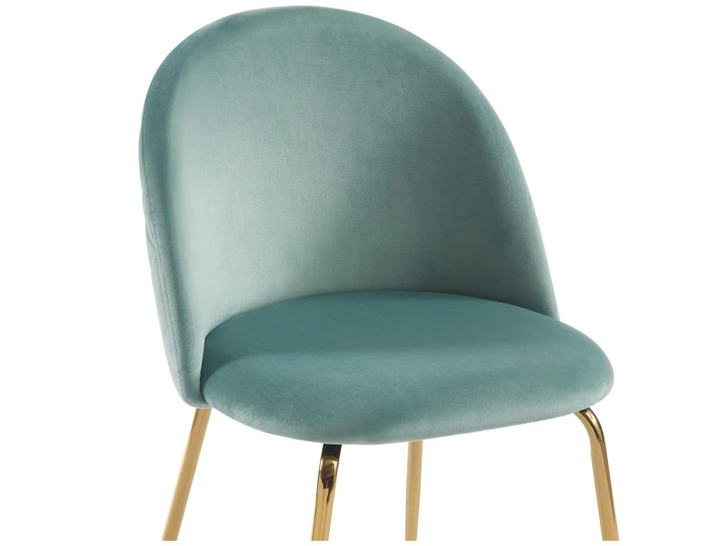 Lot De 6 Chaises - Velours Et Métal Doré - Vert Sauge - MELBOURNE 7 Lot De 6 Chaises - Velours Et Métal Doré - Vert Sauge - MELBOURNE – Image 7