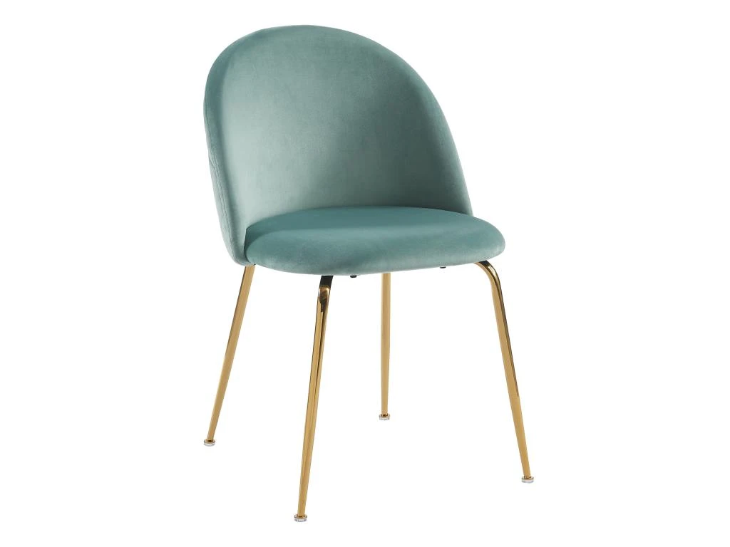 Lot De 6 Chaises - Velours Et Métal Doré - Vert Sauge - MELBOURNE 3 Lot De 6 Chaises - Velours Et Métal Doré - Vert Sauge - MELBOURNE – Image 3