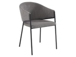 Lot De 2 Chaises Avec Accoudoirs En Tissu Et Métal - Gris - ORDIDA De Pascal MORABITO -Mobilier De Restaurant chaise 6945227