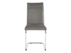 Lot De 2 Chaises En Velours Et Métal Chromé - Gris - OMANIANE -Mobilier De Restaurant chaise 6950927