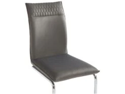 Lot De 2 Chaises En Velours Et Métal Chromé - Gris - OMANIANE -Mobilier De Restaurant chaise 6950943