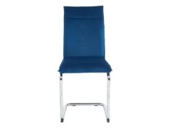 Lot De 6 Chaises En Velours Et Métal Chromé - Bleu - OMANIANE 10 Lot De 6 Chaises En Velours Et Métal Chromé - Bleu - OMANIANE -Mobilier De Restaurant chaise 7005693