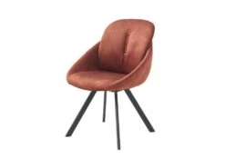 Lot De 6 Chaises Avec Accoudoirs En Velours Et Métal - Terracotta - BUSSELTON -Mobilier De Restaurant chaise 7325771
