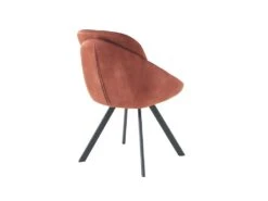 Lot De 6 Chaises Avec Accoudoirs En Velours Et Métal - Terracotta - BUSSELTON -Mobilier De Restaurant chaise 7325785
