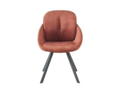 Lot De 6 Chaises Avec Accoudoirs En Velours Et Métal - Terracotta - BUSSELTON -Mobilier De Restaurant chaise 7325787