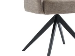 Chaise Pivotante Avec Accoudoirs En Tissu Et Métal - Taupe - KONYA -Mobilier De Restaurant chaise 7326707