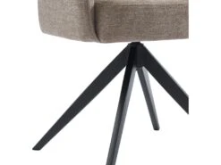 Lot De 2 Chaises Pivotantes Avec Accoudoirs En Tissu Et Métal - Taupe - KONYA -Mobilier De Restaurant chaise 7611141