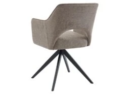 Lot De 2 Chaises Pivotantes Avec Accoudoirs En Tissu Et Métal - Taupe - KONYA -Mobilier De Restaurant chaise 7611143