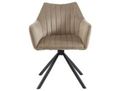 Lot De 6 Chaises Avec Accoudoirs En Velours Et Métal - Beige - IZIALI De Pascal MORABITO 11 Lot De 6 Chaises Avec Accoudoirs En Velours Et Métal - Beige - IZIALI De Pascal MORABITO -Mobilier De Restaurant chaise 7729587