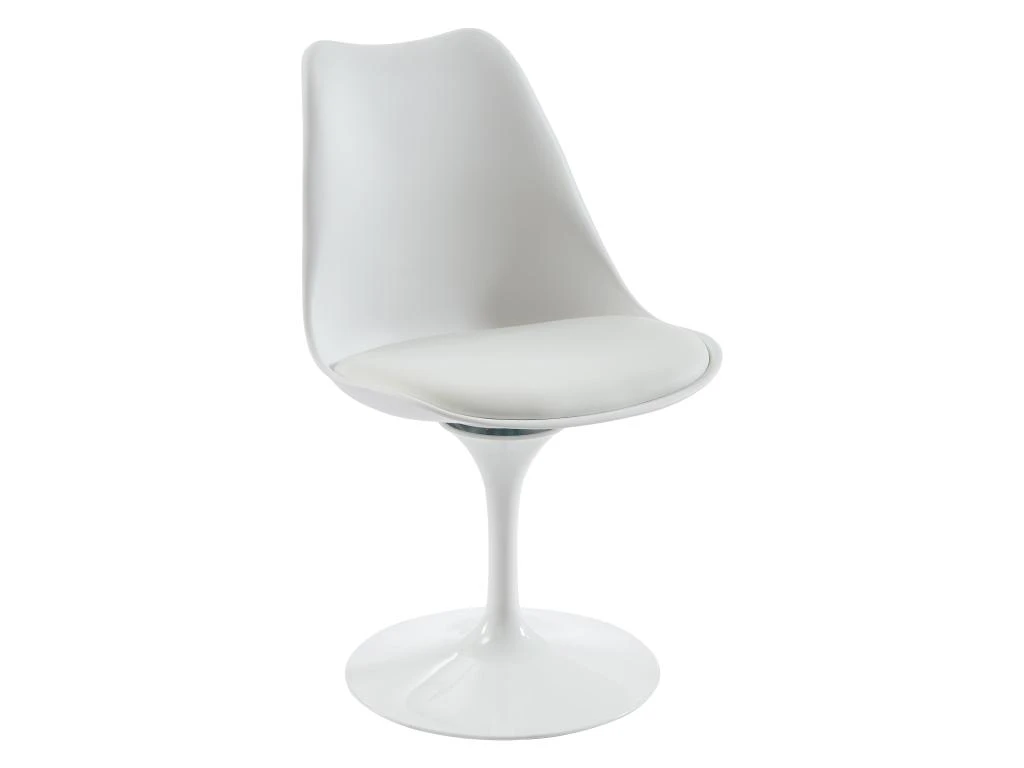 Chaise En Polypropylène, Tissu Et Métal - Blanc - XAFY 1 Chaise En Polypropylène, Tissu Et Métal - Blanc - XAFY