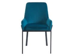 Lot De 6 Chaises Avec Accoudoirs En Velours Et Métal - Bleu - CAROLONA De Pascal MORABITO -Mobilier De Restaurant chaise 8741645