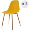 ESTER - Chaise Scandinave Curry Pieds Métal Bois (X2)