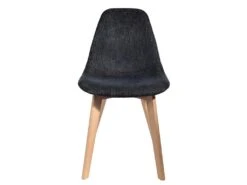 STYGN - Lot De 4 Chaises Avec Maille Noire Fils Argentés -Mobilier De Restaurant chaise 8936267