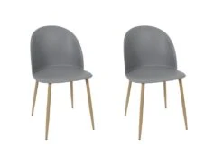 MADDY - Lot De 2 Chaises Scandinaves Grises