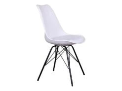 HAGA - Lot De 2 Chaises Blanches Avec Piétement Métallique -Mobilier De Restaurant chaise 8936883