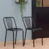 Chaise Perforée En Métal Noir Julien (lot De 2)