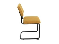BERNY - Lot De 4 Chaises Tissu Surpiqué Jaune Moutarde -Mobilier De Restaurant chaise 8937171