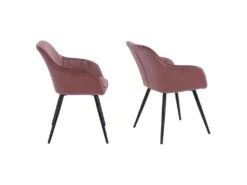 Lot De 2 Chaises En Velours BERTILLE Roses - HAPPY GARDEN -Mobilier De Restaurant chaise 8938099