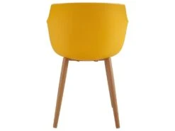 ANDREA - Chaise Scandinave Curry Pied Métal Effet Bois (x4) -Mobilier De Restaurant chaise 8938545