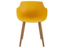 ANDREA - Chaise Scandinave Curry Pied Métal Effet Bois (x4) -Mobilier De Restaurant chaise 8938549