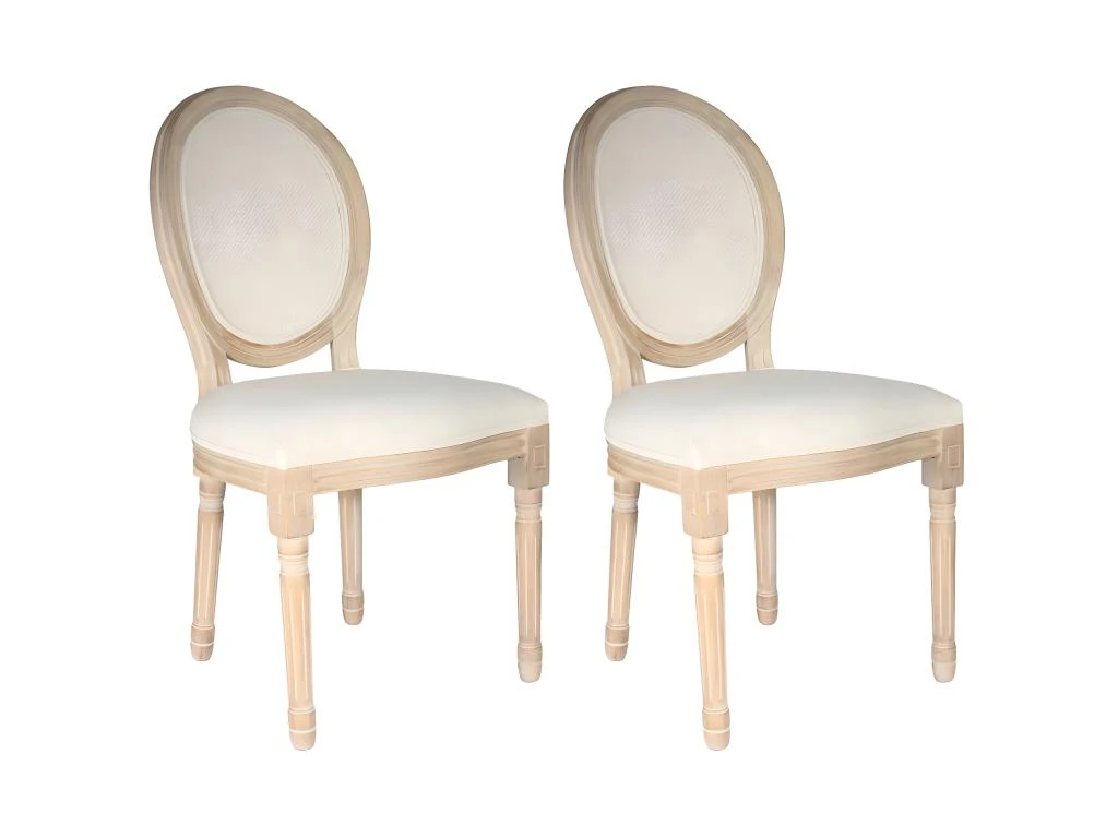 MELINDA - Lot De 2 Chaises Baroques Avec Dossier Canné 1 MELINDA - Lot De 2 Chaises Baroques Avec Dossier Canné