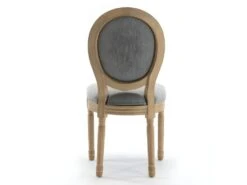 AGATHE - Chaise Médaillon Gris Pieds Bois(x2) -Mobilier De Restaurant chaise 8939835