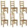 ORTA - Lot De 6 Chaises Teinté Chêne Et Assises En Bois