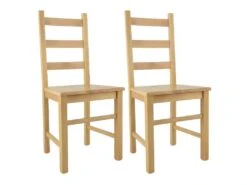 ORTA - Lot De 2 Chaises Naturelles Et Assises En Bois