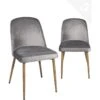 Chaise Scandinave Velours Rembourré DIMA (gris)