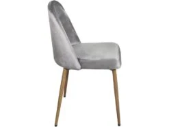 Chaise Scandinave Velours Rembourré DIMA (gris) -Mobilier De Restaurant chaise 9179477