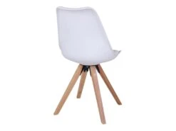 NIBBEN - Lot De 4 Chaises Blanches Et Piétement Hévéa -Mobilier De Restaurant chaise 9179659