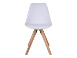 NIBBEN - Lot De 4 Chaises Blanches Et Piétement Hévéa -Mobilier De Restaurant chaise 9179661